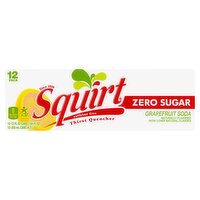 Squirt Zero Sugar Grapefruit Soda, 12 fl oz, 12 count, 144 Fluid ounce