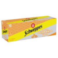 Schweppes Orange Sparkling Seltzer Water, 12 fl oz, 12 count