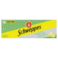 Schweppes Premium Lemon Lime Unsweetened Sparkling Seltzer Water, 12 fl oz, 12 count