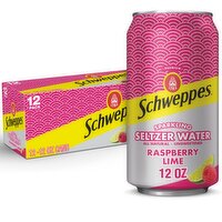 Schweppes Raspberry Lime Sparkling Seltzer Water, 12 fl oz, 12 count