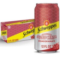 Schweppes Pomegranate Unsweetened Sparkling Seltzer Water, 12 fl oz, 12 count