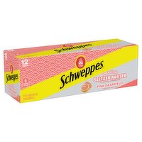 Schweppes Pink Grapefruit Sparkling Seltzer Water, 12 fl oz, 12 count