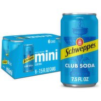 Schweppes Club Soda, 7.5 fl oz, 6 count