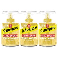 Schweppes Zero Sugar Tonic Water, 7.5 fl oz, 6 count