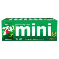 7UP Mini Lemon Lime Flavored Soda, 7.5 fl oz, 10 count