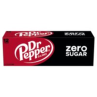 Dr Pepper Zero Sugar Soda, 12 fl oz, 12 count