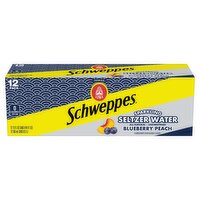 Schweppes Blueberry Peach Sparkling Seltzer Water, 12 fl oz, 12 count