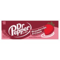 Dr Pepper Strawberries & Cream Soda, 12 fl oz, 12 count