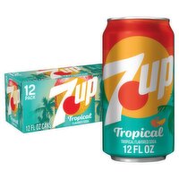 7Up Tropical Flavored Soda, 12 fl oz, 12 count