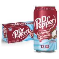 Dr Pepper Creamy Coconut Soda Limited Edition, 12 fl oz, 12 count