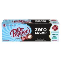 Dr Pepper Zero Sugar Creamy Coconut Soda Limited Edition, 12 fl oz, 12 count