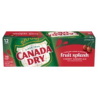 Canada Dry Fruit Splash Cherry Ginger Ale Soda, 12 fl oz, 12 count, 144 Fluid ounce