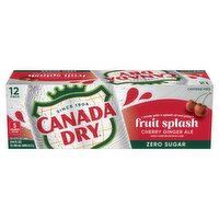 Canada Dry Fruit Splash Cherry Ginger Ale Soda, 12 fl oz, 12 count, 144 Fluid ounce