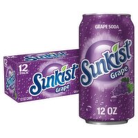 Sunkist Grape Soda, 12 fl oz, 12 count