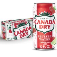 Canada Dry Cranberry Lime Seltzer Water, 12 fl oz, 12 count