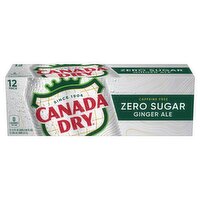 Canada Dry Zero Sugar Ginger Ale, 12 fl oz, 12 count, 144 Fluid ounce