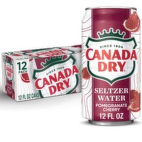 Canada Dry Pomegranate Cherry Seltzer Water, 12 fl oz, 12 count