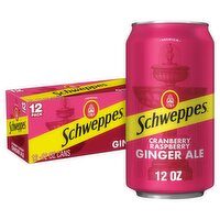 Schweppes Cranberry Raspberry Ginger Ale, 12 fl oz, 12 count