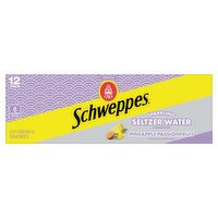 Schweppes Unsweetened Pineapple Passionfruit Sparkling Seltzer Water, 12 fl oz, 12 count