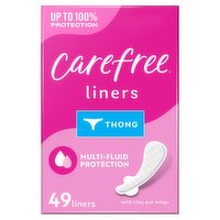 Carefree Thong Unscented Liners, 49 count, 49 Each