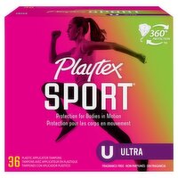 Playtex Sport Ultra Plastic Applicator Tampons, 36 count