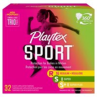 Playtex Sport Plastic Applicator Tampons Trio Pack, 32 count