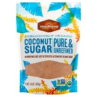Madhava Pure & Unrefined Coconut Sugar, 16 oz