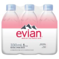 Evian Natural Spring Water, 11.2 fl oz, 6 count