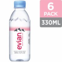 Evian Natural Spring Water, 11.2 fl oz, 6 count