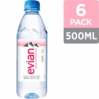 Evian Natural Spring Water, 16.9 fl oz, 6 count