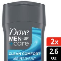 Dove Men+Care Clean Comfort Antiperspirant Twin Pack, 2.6 oz, 2 count