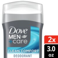 Dove Men+Care Clean Comfort Deodorant Twin Pack, 3.0 oz, 2 count