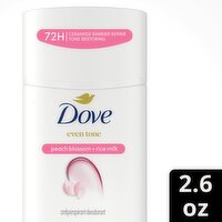 Dove Even Tone Peach Blossom + Rice Milk Antiperspirant Deodorant, 2.6 oz