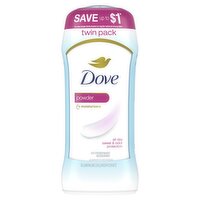 Dove Powder Antiperspirant Deodorant Twin Pack, 2.6 oz, 2 count