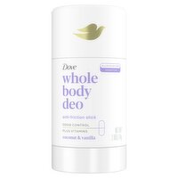 Dove Whole Body Deo Coconut & Vanilla Anti-Friction Stick, 2.6 oz