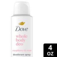 Dove Whole Body Deodorant Raspberry & Rose Cooling Spray, 4 oz