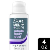 Dove Men+Care Fig + Suede Whole Body Deodorant Spray, 4 oz, 4 Ounce