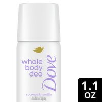 Dove Sensitive Cooling Whole Body Deo Coconut & Vanilla Deodorant Spray, 1.1 oz
