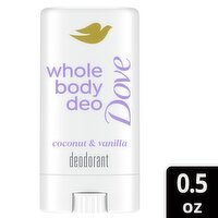 Dove Whole Body Deo Anti-Chafe Coconut & Vanilla Deodorant Stick, 0.5 oz