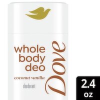 Dove Whole Body Deo Aluminum Free Anti-Chafe Coconut Vanilla Deodorant, 2.4 oz