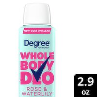 Degree For Women Whole Body Deo Rose & Waterlily Underarm Deodorant & Body Spray, 2.9 oz, 2.9 Ounce