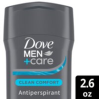 Dove Men+Care Clean Comfort Antiperspirant + Skincare Moisturizers, 2.6 oz