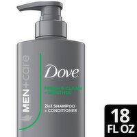 Dove Men+Care Fresh & Clean + Menthol 2 in 1 Shampoo + Conditioner, 18 fl oz, 18 Fluid ounce
