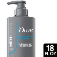 Dove Men+Care Hydration Fuel + Caffeine 2 in 1 Shampoo + Conditioner, 18 fl oz, 18 Fluid ounce