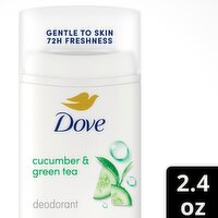 Dove Aluminum Free + Prebiotic Glycerin Cucumber & Green Tea Deodorant, 2.4 oz
