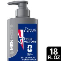 Dove Men+Care Fresh Victory 2 in 1 Shampoo + Conditioner, 18 fl oz