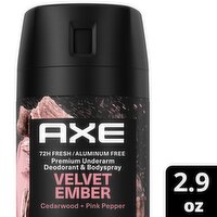 Axe Fine Fragrance Collection Velvet Ember Premium Underarm Deodorant & Bodyspray, 2.9 oz