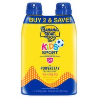 Banana Boat Kids Sport UVA/UVB Broad Spectrum Sunscreen Lotion Spray, SPF 50+, 6 oz, 2 count