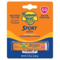 Banana Boat Sport Ultra Sunscreen Lip Balm Broad Spectrum, SPF 50, 0.15 oz