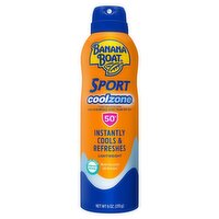 Banana Boat Sport Coolzone UVA/UVB Broad Spectrum Clear Sunscreen Spray, SPF 50+, 6 oz